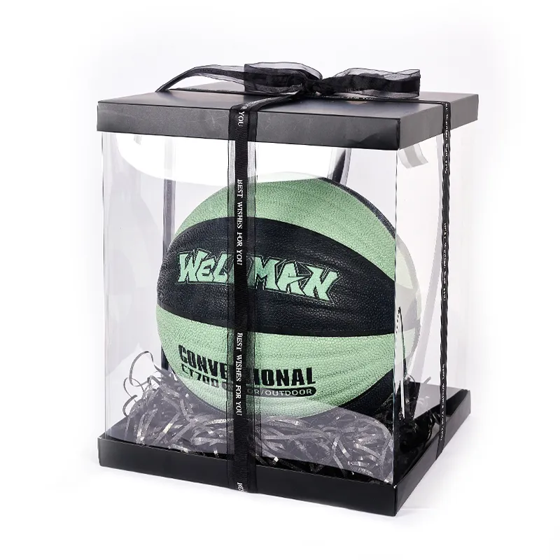 WELLman PU Basketball Black Green Size 7 Training Unisex-7