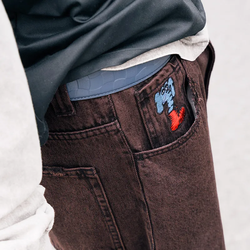 MIND ERROR Jeans Unisex Red Brown-4