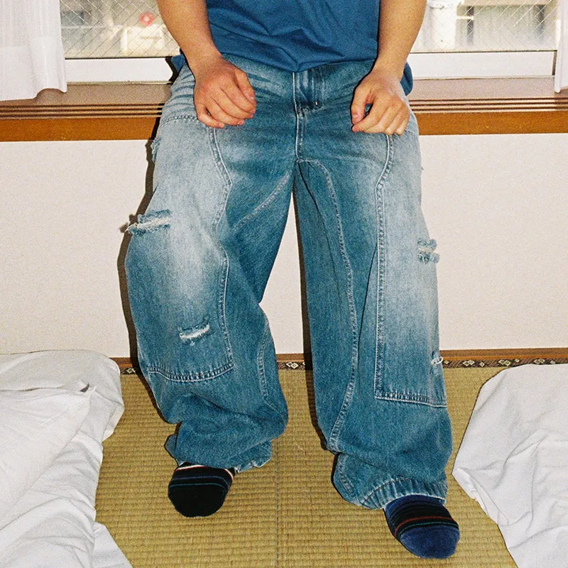MIND ERROR Jeans Unisex Blue-4