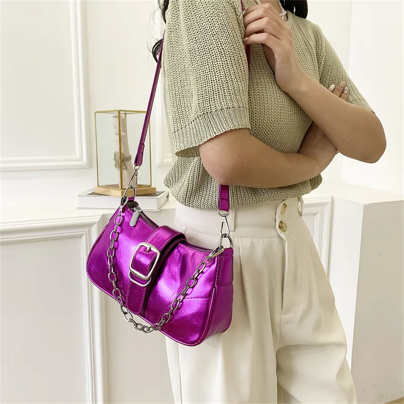 Miss Angel Patent Leather Shoulder Bag Women's Multicolor-20