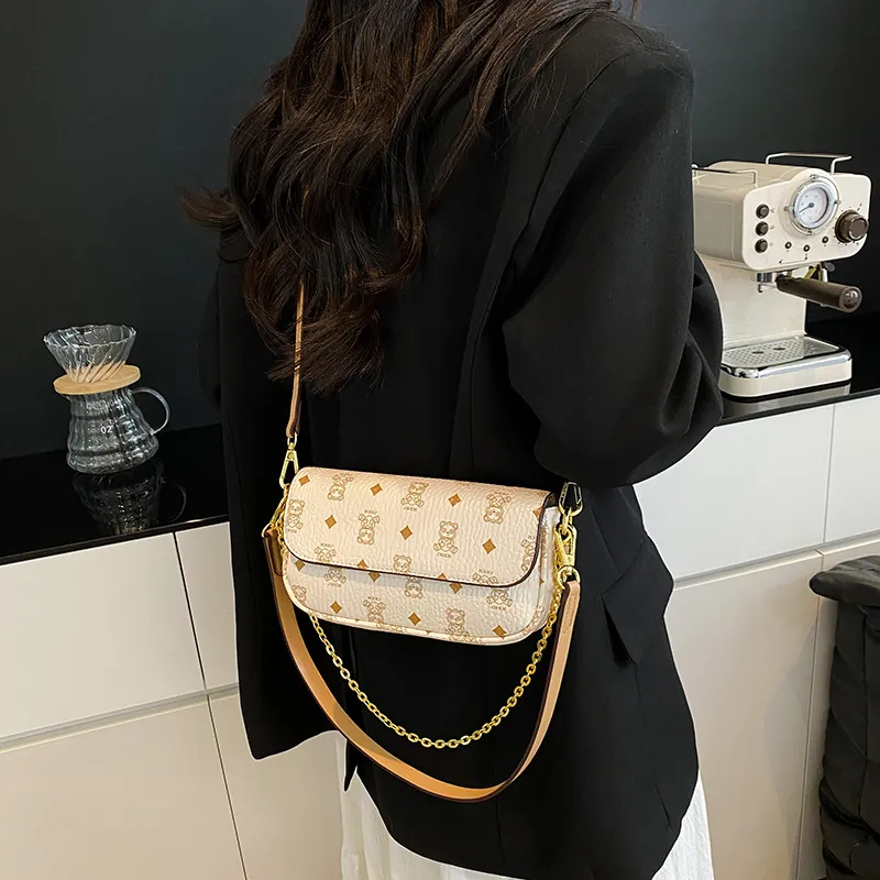 Miss Angel PU Crossbody Bag Women's Brown/White-9