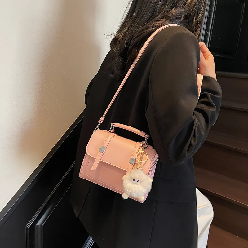 Miss Angel PU Shoulder Bag Crossbody Bag Handbag Regular Women's Pink/Black/Khaki/Pea Green-2