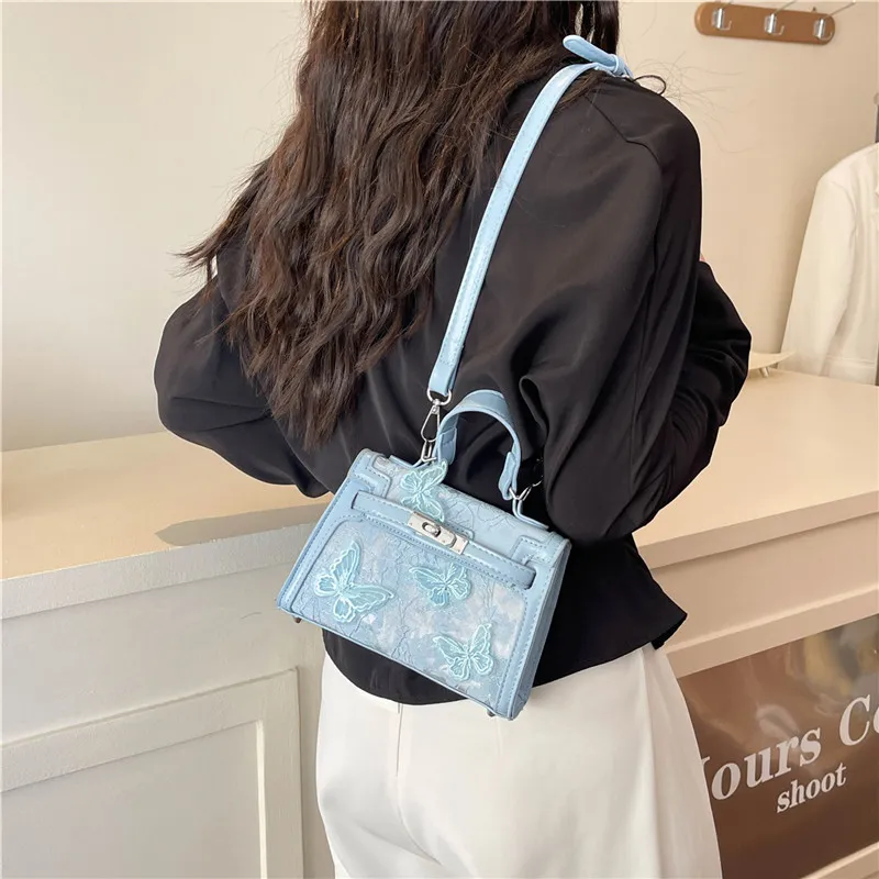 Miss Angel PU Handbag Kelly Bag Women's White/Black/Blue/Pink-17