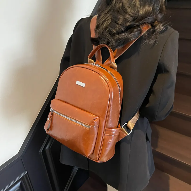 Miss Angel PU Backpack Women's White, Gray, Black, Pink, Brown-16