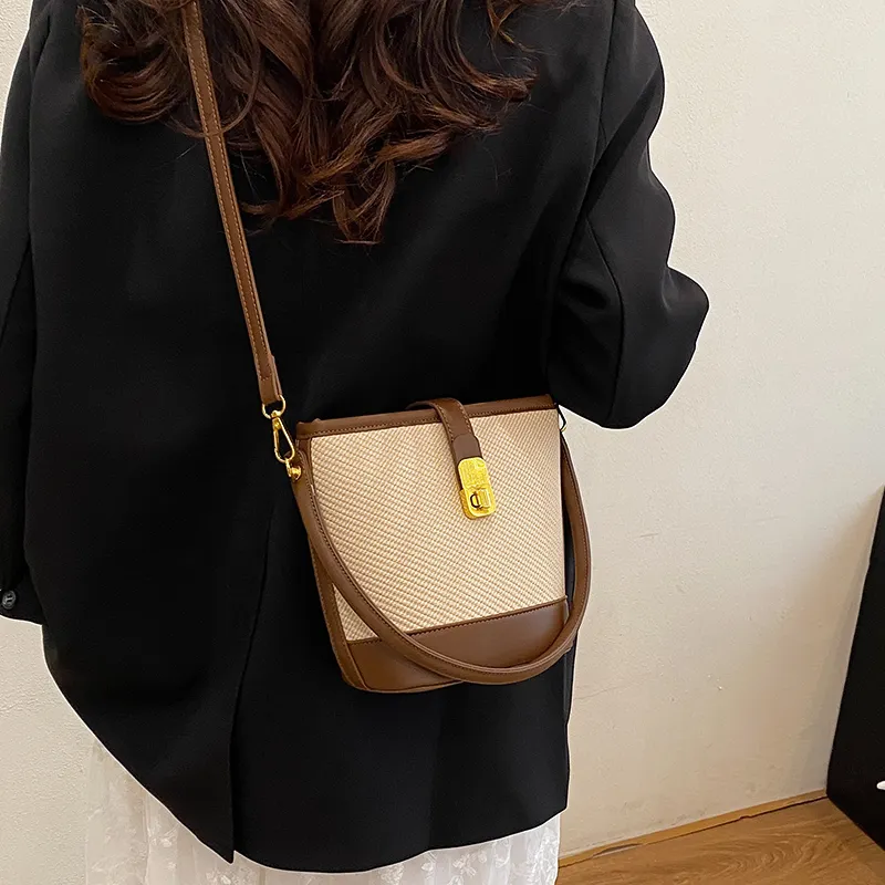 Miss Angel PU Crossbody One Shoulder Handbag Women's Brown/Black-1