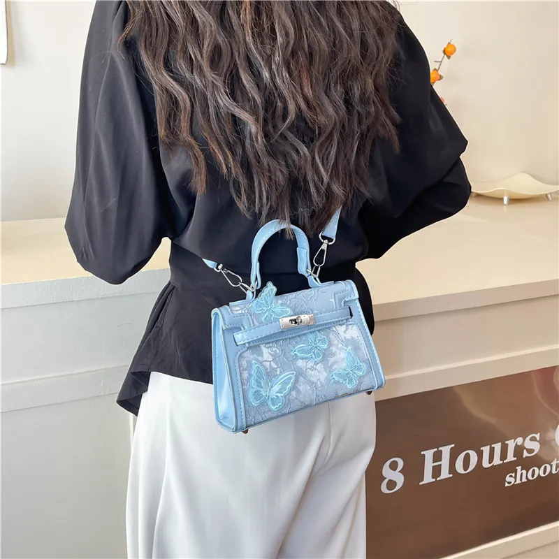 Miss Angel PU Handbag Kelly Bag Women's White/Black/Blue/Pink-15