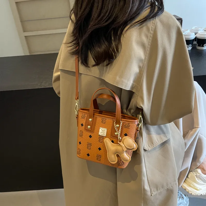 Miss Angel PU Crossbody Handbag Women's Brown/Pink-5