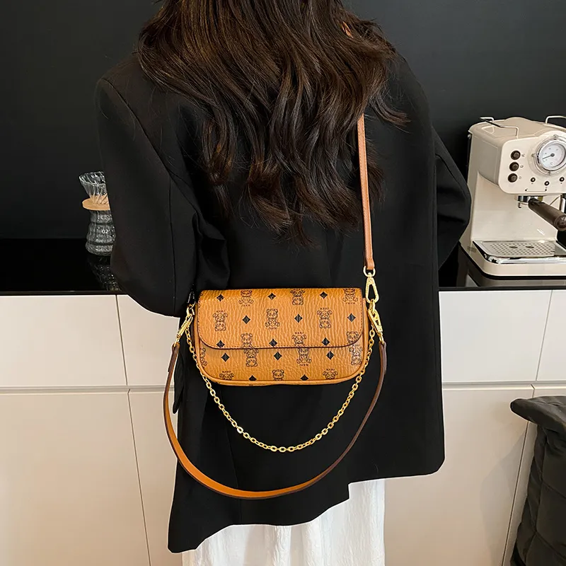 Miss Angel PU Crossbody Bag Women's Brown/White-5
