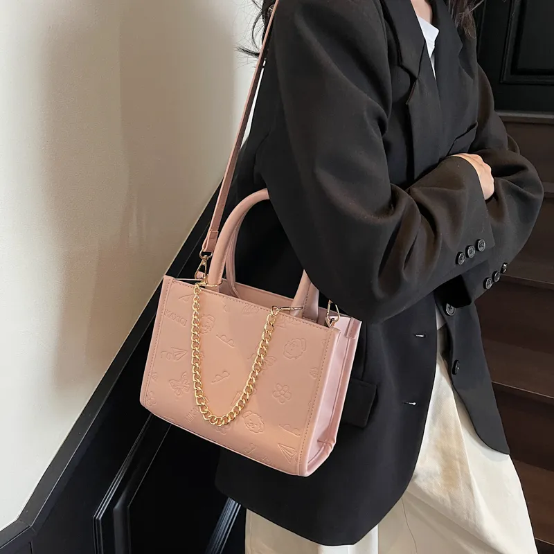 Miss Angel PU Crossbody One Shoulder Handbag Women's Black/Ecru/Pink/Ancora Red-13