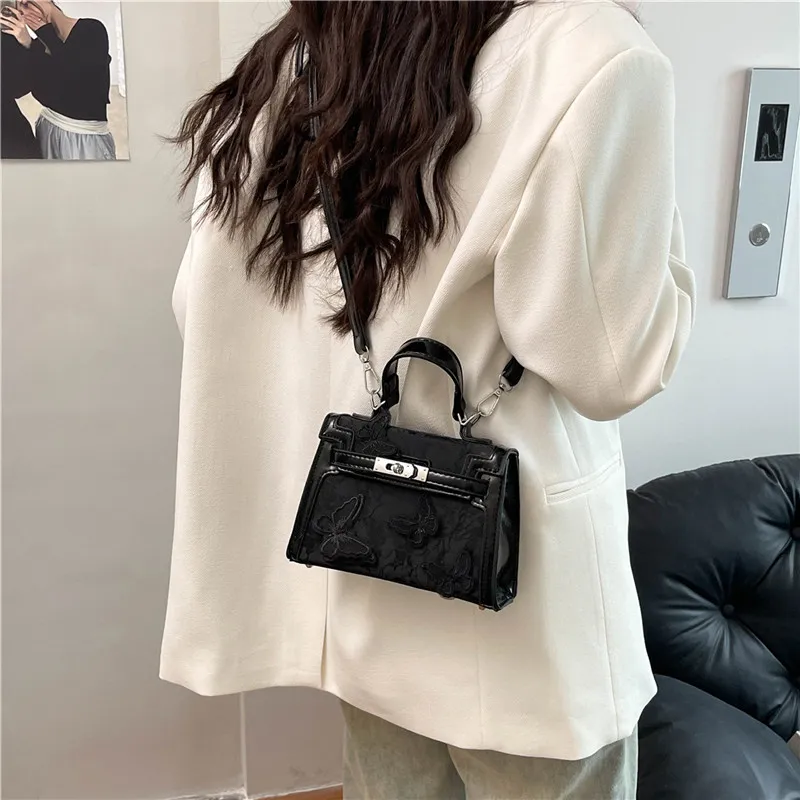 Miss Angel PU Handbag Kelly Bag Women's White/Black/Blue/Pink-9