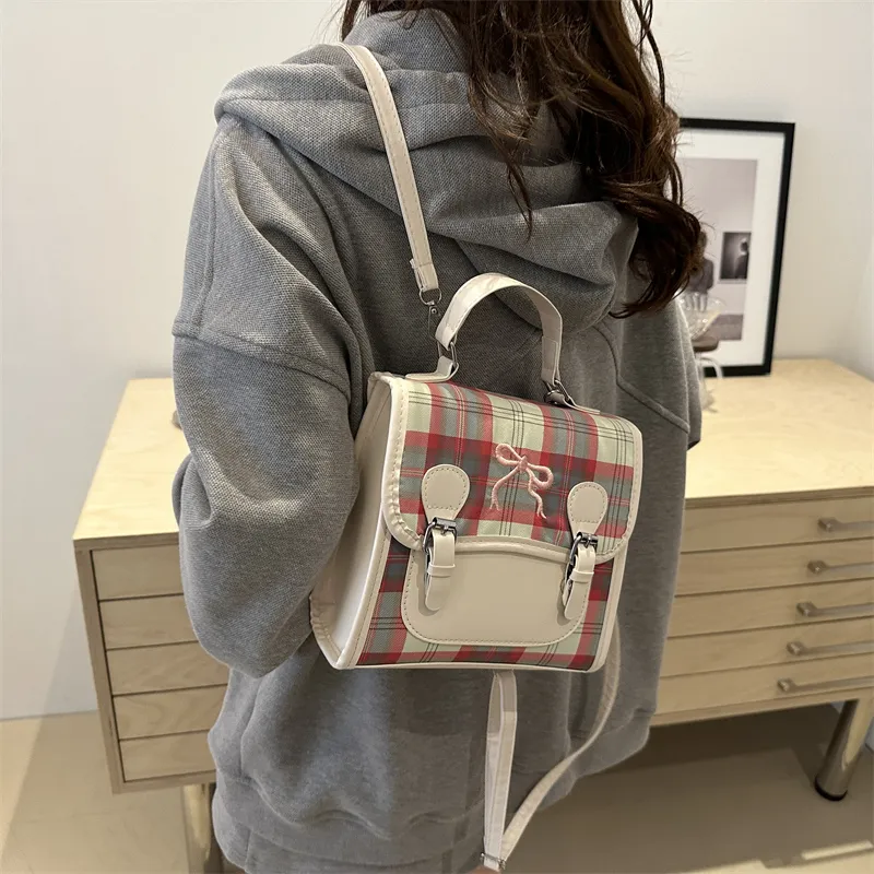 Miss Angel PU Crossbody Backpack Regular Women's Ecru/Pink-11