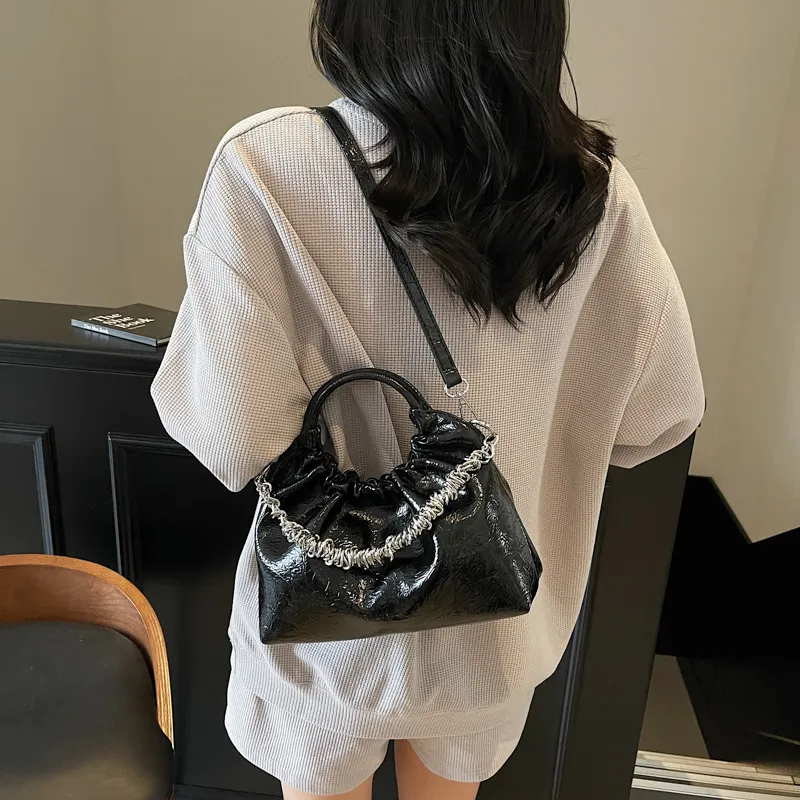 Miss Angel PU Shoulder Bag, Crossbody Bag, Handbag Women's Black/Ecru/Pink/Silver-17