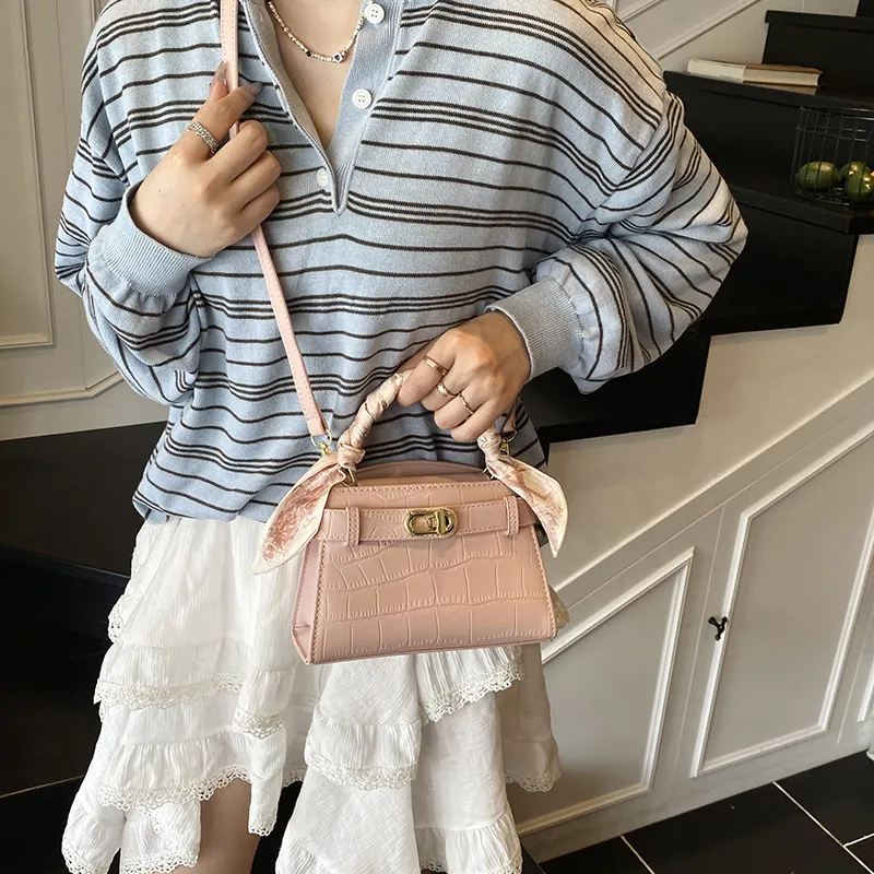 Miss Angel PU Crossbody Handbag Women's White/Black/Pink-21
