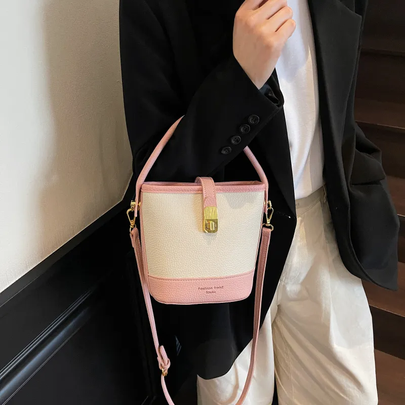 Miss Angel PU Shoulder Bag, Crossbody Bag, Handbag Women's Black/Yellow/Khaki/Pink-23