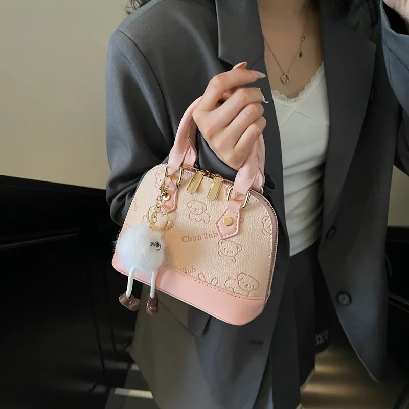 Miss Angel PU Handbag Women's Brown/Pink-3