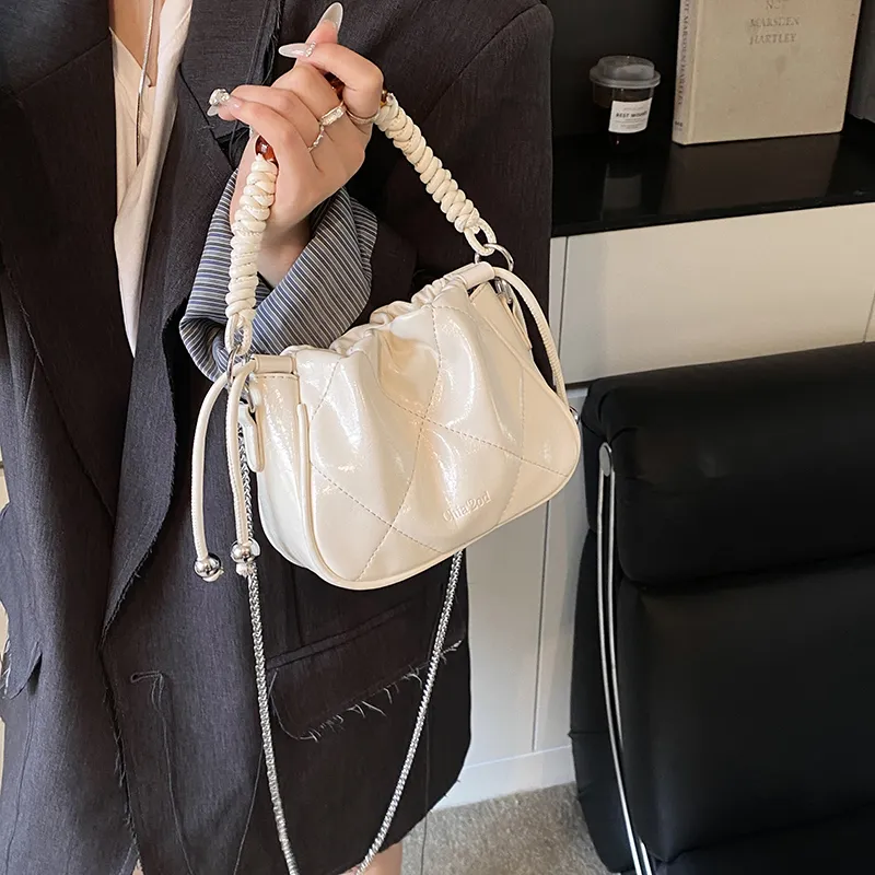 Miss Angel PU Crossbody Bag Women's Black/White/Silver-11