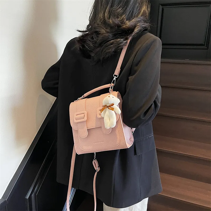 Miss Angel PU Backpack Women's White/Black/Pink-7