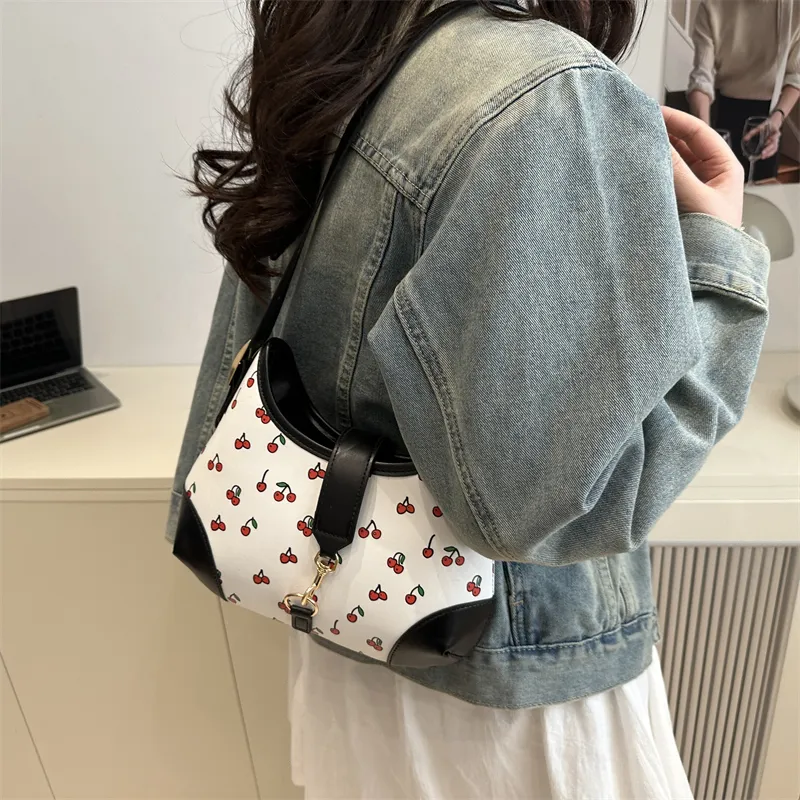 Miss Angel PU Crossbody Bag Women's White/Black/Red-14