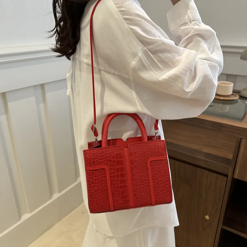 Miss Angel PU Crossbody Handbag Shoulder Bag Women's White/Black/Red-22