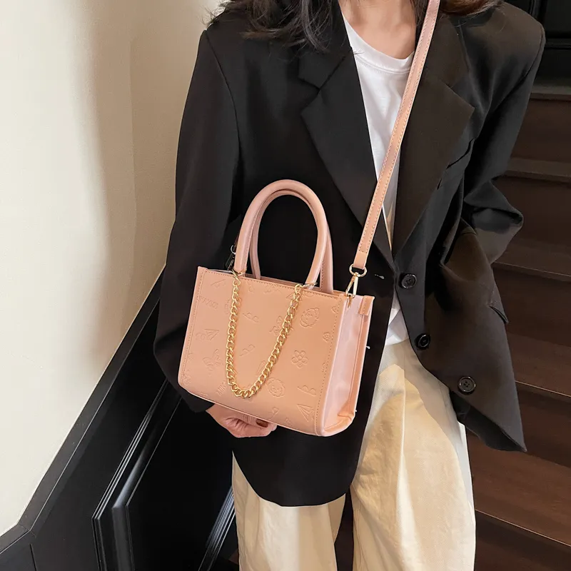 Miss Angel PU Crossbody One Shoulder Handbag Women's Black/Ecru/Pink/Ancora Red-16
