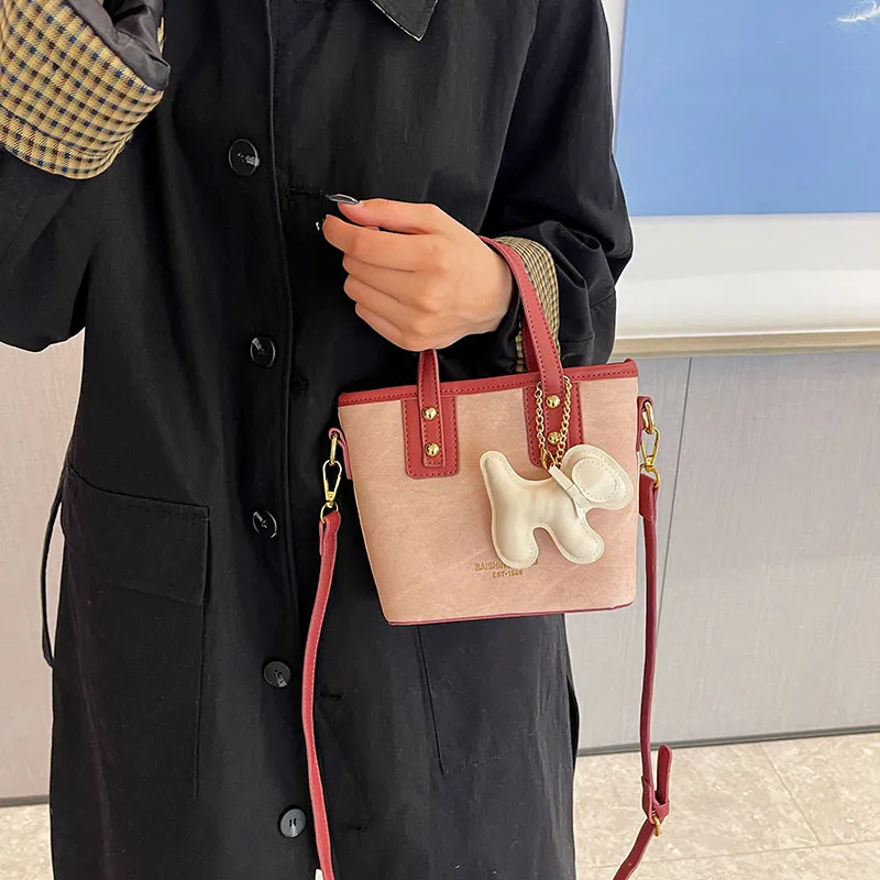 Miss Angel PU Crossbody One Shoulder Handbag Regular Women's Pink/Brown/Blue-2