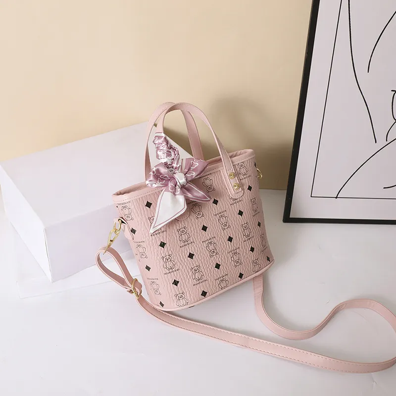 Miss Angel PU Handbag Women's Little Bear Pink/Bear Yellow-12