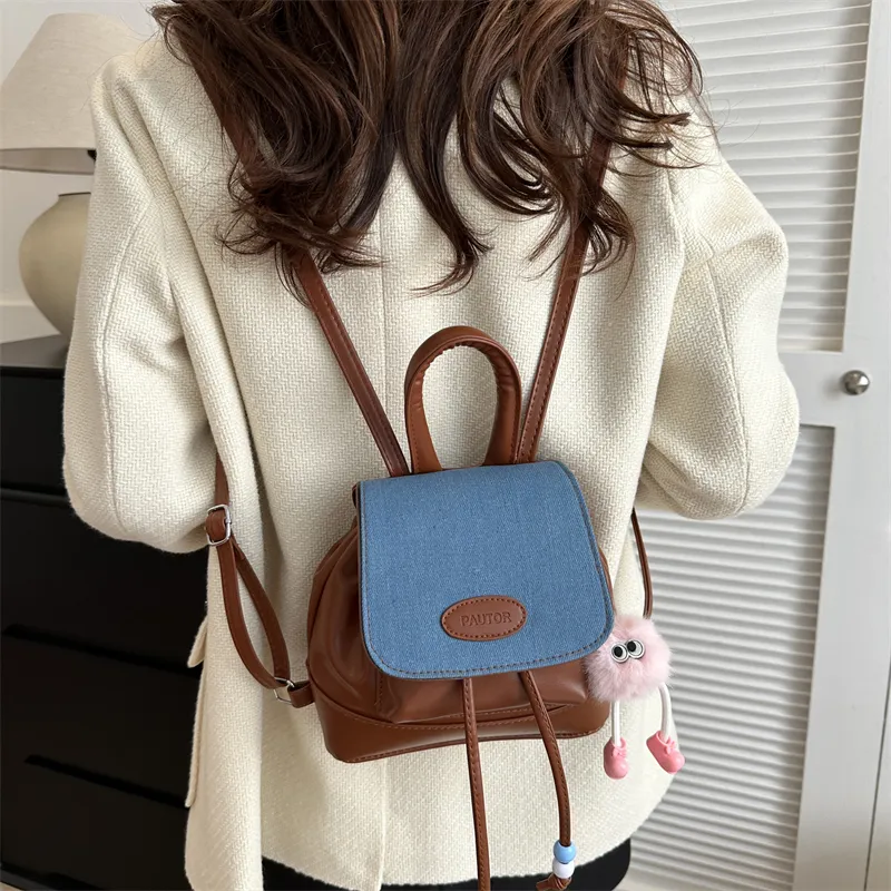 Miss Angel PU Backpack Medium Size Women's Multicolor-5