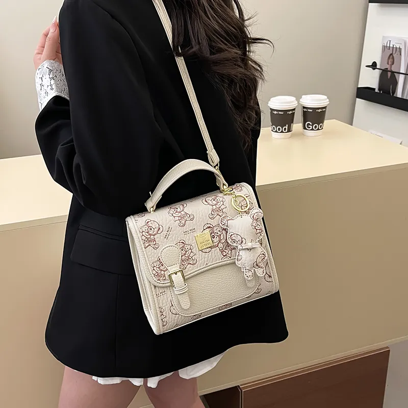 Miss Angel PU Backpack Women's White/Pink/Brown-1