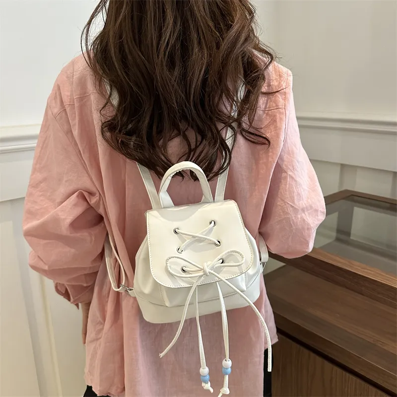 Miss Angel PU Backpack Women's White/Silver/Black/Pink-4