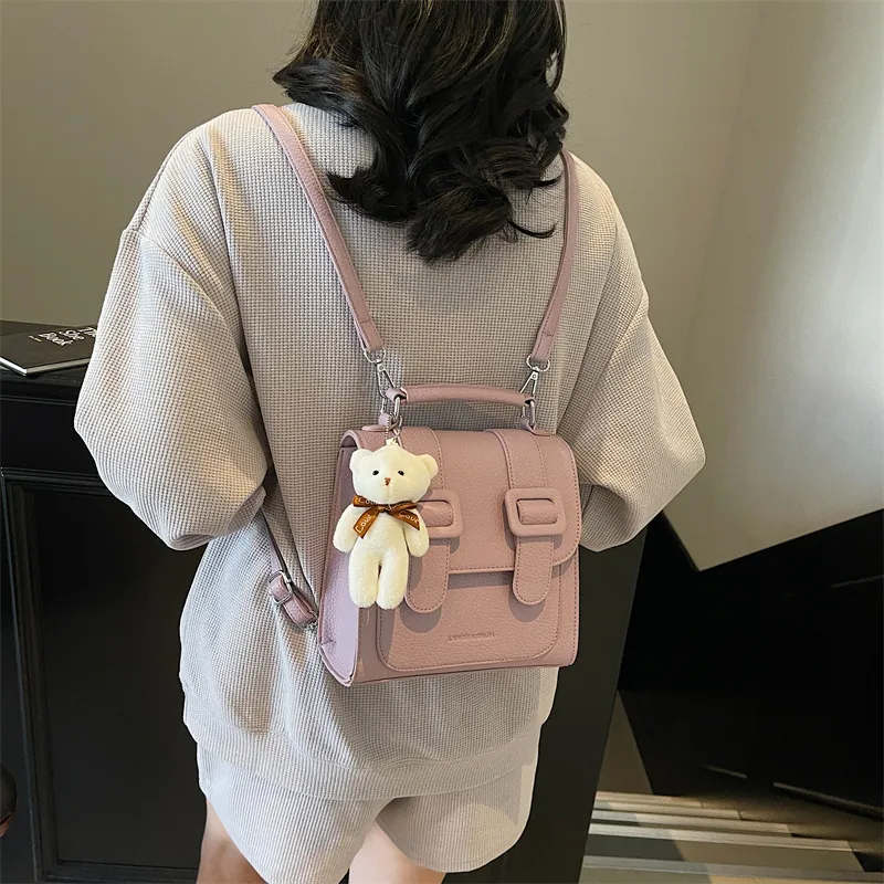Miss Angel PU Backpack Women's White/Black/Pink-15