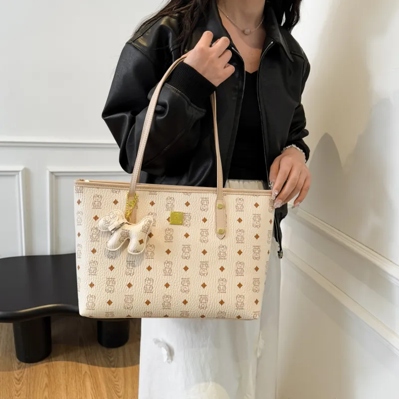 Miss Angel PU Shopping Bag, Tote Bag, Handbag, Shoulder Bag Women's White, Beige, Pink, Brown, Black, Coffee-8