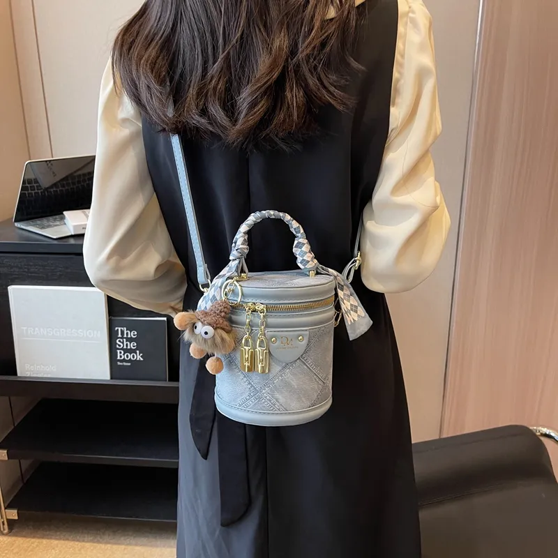 Miss Angel PU Crossbody Handbag Women's White/Black/Blue-15
