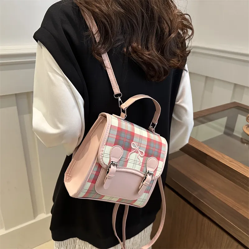 Miss Angel PU Crossbody Backpack Regular Women's Ecru/Pink-2