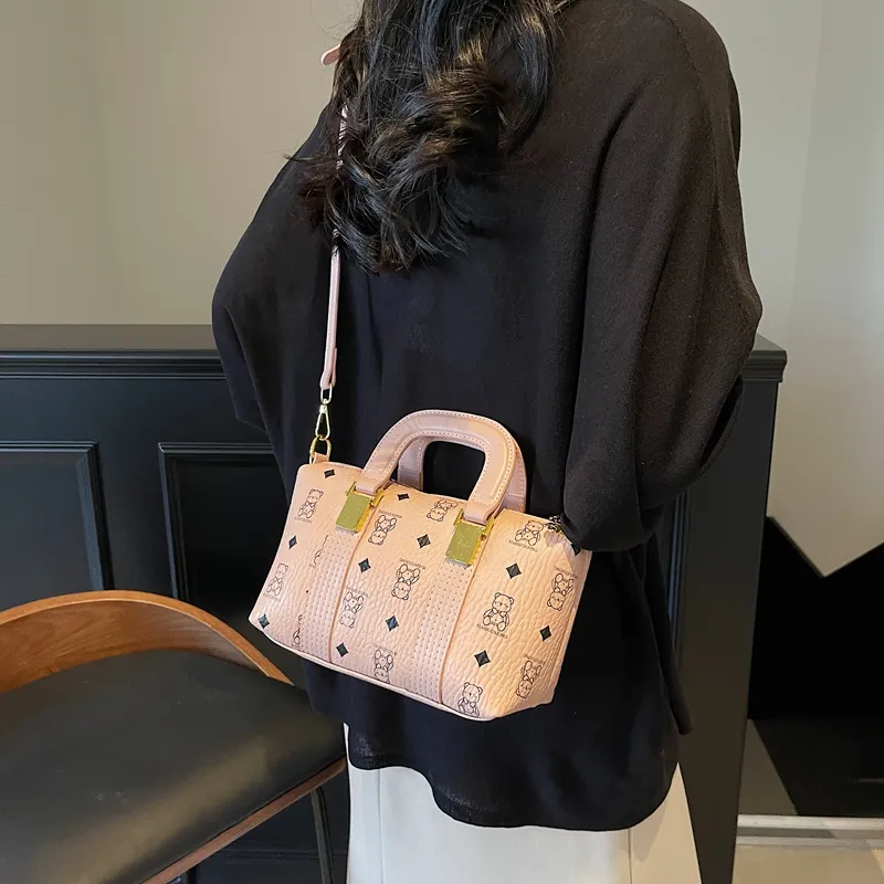 Miss Angel PU Crossbody Handbag Women's Brown/White/Pink-8