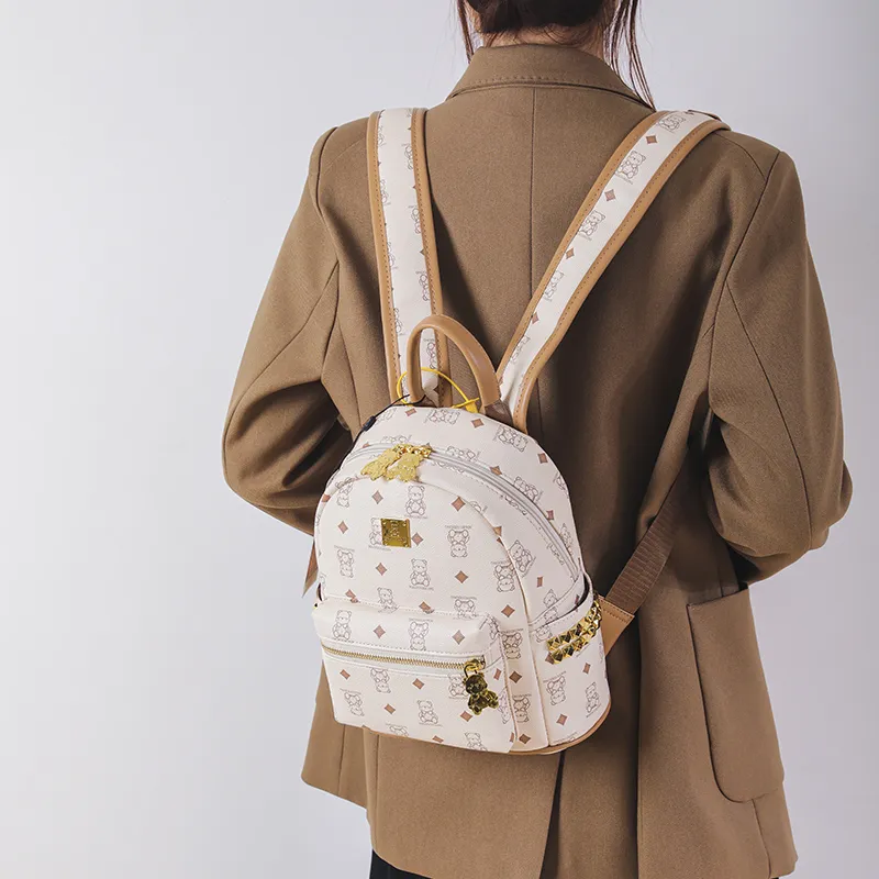 Miss Angel PU Backpack Tubas Women's White/Brown-3