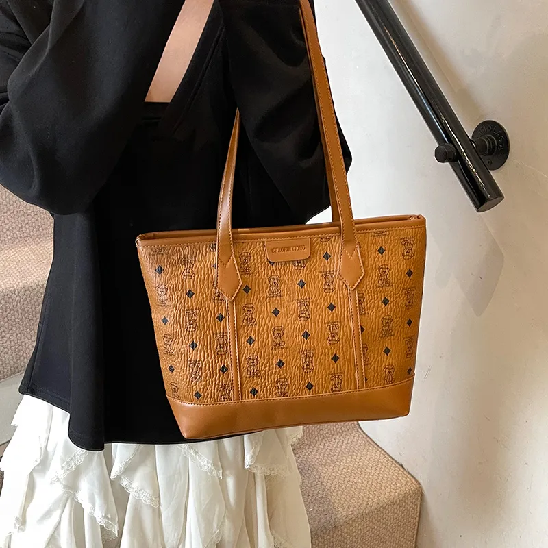 Miss Angel PU Tote Bag, Shoulder Bag Women's Black, Khaki, Brown, Pink-8