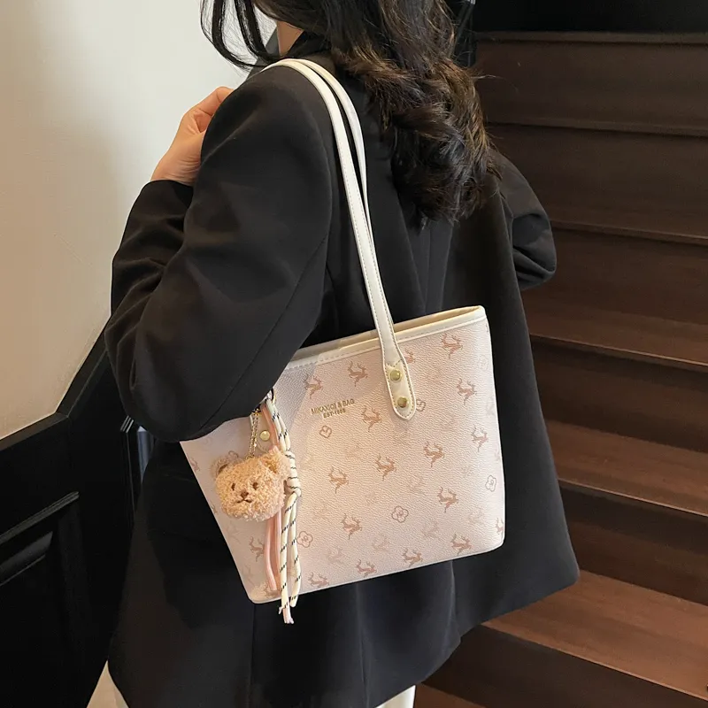 Miss Angel PU Shoulder Bag Women's White/Pink/Black-2