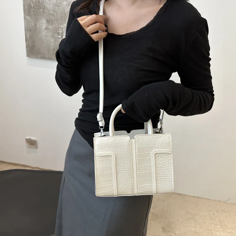 Miss Angel PU Crossbody Handbag Shoulder Bag Women's White/Black/Red-5