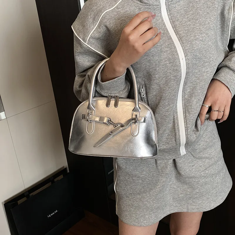 Miss Angel PU Crossbody Handbag Women's White/Silver/Black-14