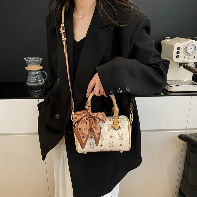 Miss Angel PU Shoulder Bag, Crossbody Bag, Handbag Women's Brown/Ecru-10