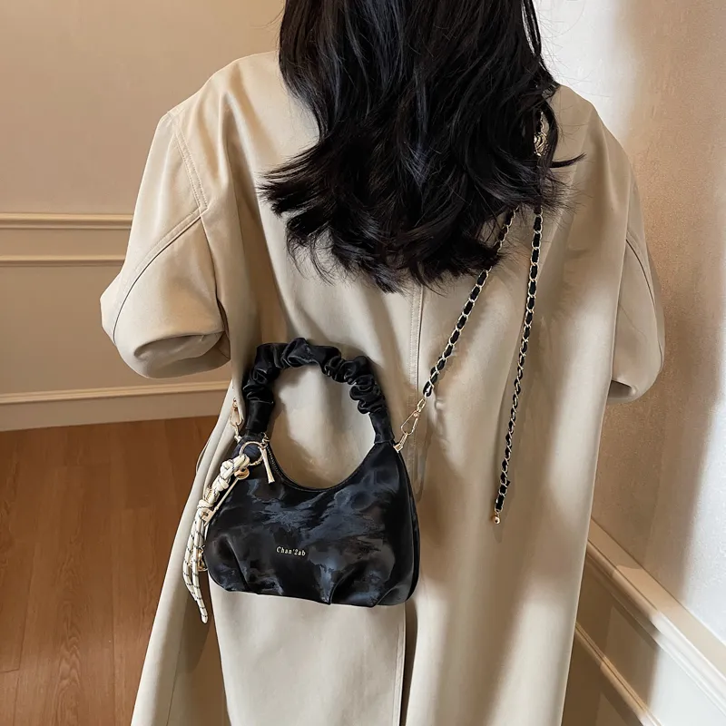 Miss Angel PU Crossbody One Shoulder Handbag Women's Beige/Black-17