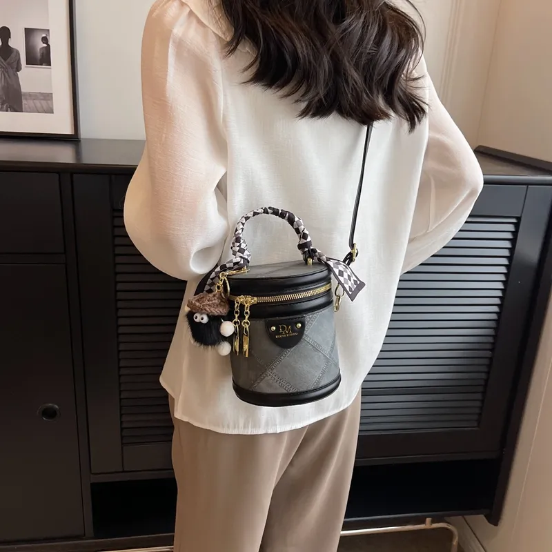 Miss Angel PU Crossbody Handbag Women's White/Black/Blue-10