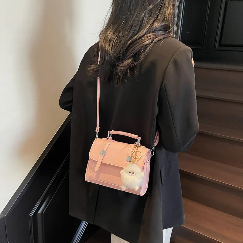 Miss Angel PU Shoulder Bag Crossbody Bag Handbag Regular Women's Pink/Black/Khaki/Pea Green-5