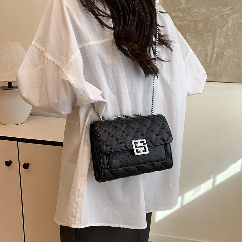 Miss Angel PU Crossbody Bag Regular Women's White Black-13