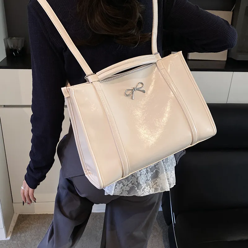 Miss Angel PU One Shoulder Tote Backpack Regular Women's White/Silver/Black-5