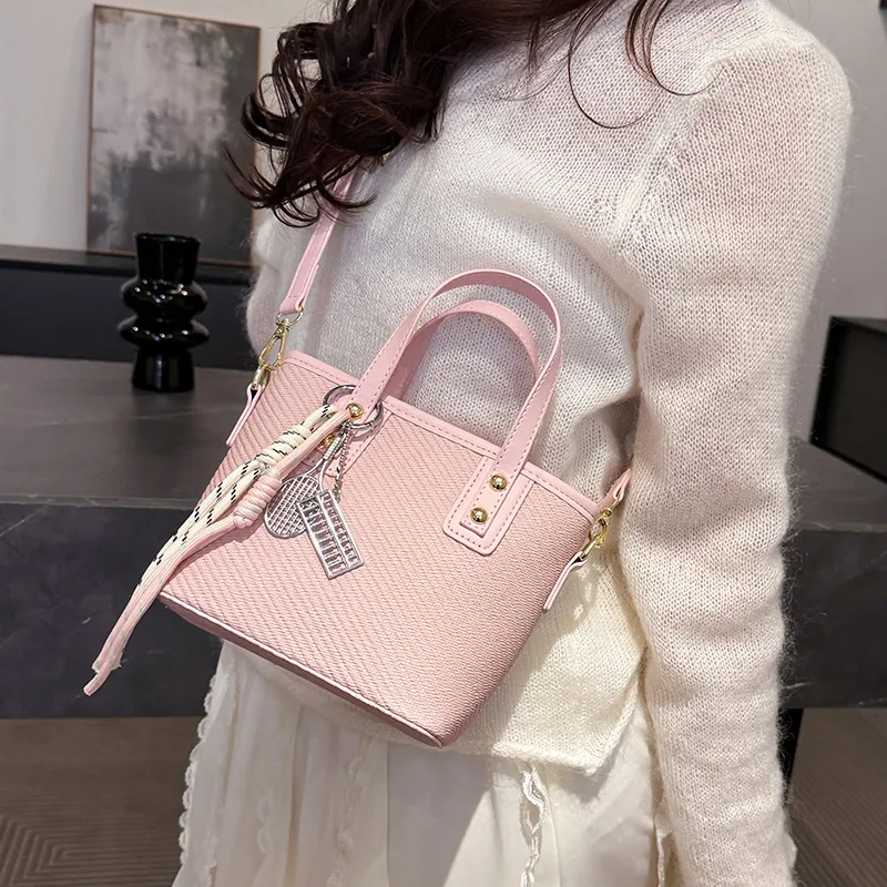 Miss Angel PU Crossbody One Shoulder Handbag Women's Black, Pink, Khaki, Blue, Brown-8