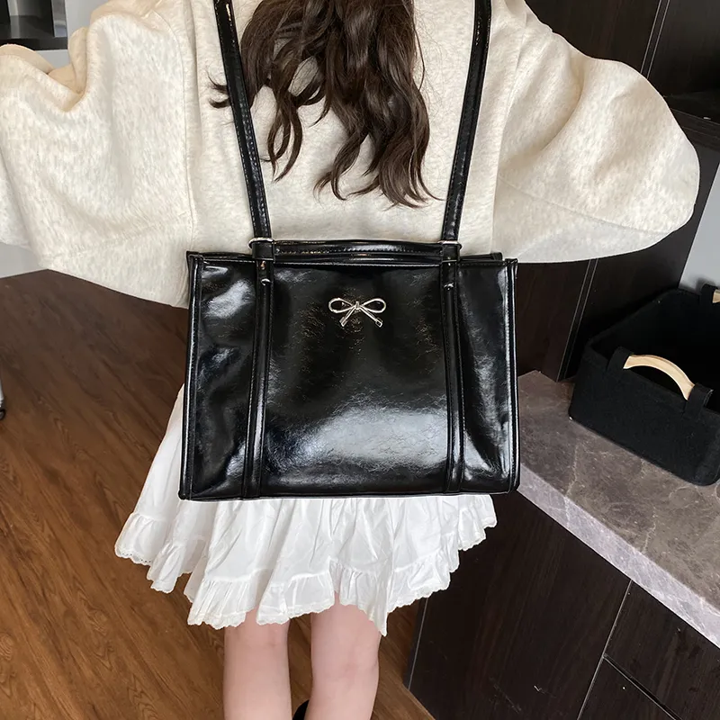 Miss Angel PU One Shoulder Tote Backpack Regular Women's White/Silver/Black-16