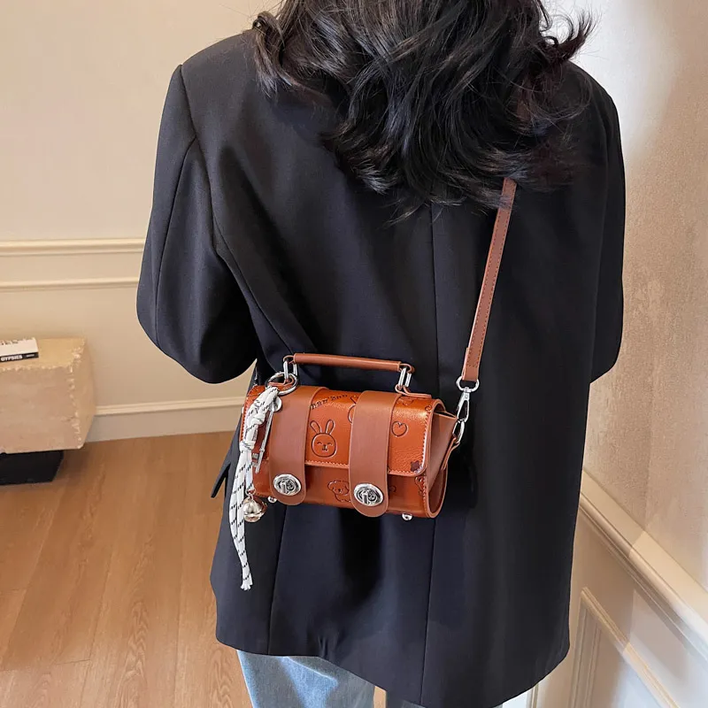 Miss Angel PU Crossbody One Shoulder Handbag Regular Women's Pink/Ecru/Black/Brown-20