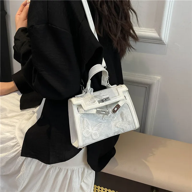 Miss Angel PU Handbag Kelly Bag Women's White/Black/Blue/Pink-4