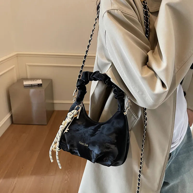 Miss Angel PU Crossbody One Shoulder Handbag Women's Beige/Black-16